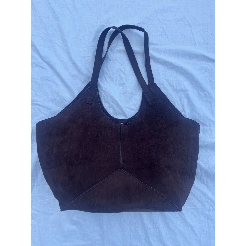 Universal Thread Faux Suede Hobo Shoulder Bag Cognac Brown Large Tote